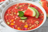 Watermelon and Cucumber Gazpacho Recipe - Food.com image