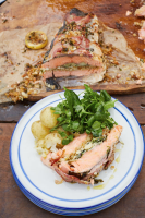 Roasted salmon & artichokes | Jamie Oliver salmon recipes image