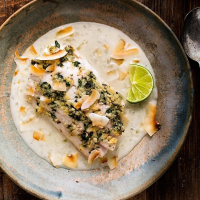 Fish with Coconut-Shallot Sauce Recipe | EatingWell image
