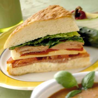 Salami and Ham Focaccia Sandwich | Midwest Living image
