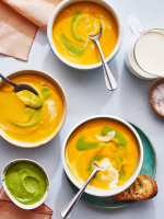 Carrot Soup with Pea Pesto | Southern Living image