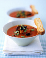 Roasted Tomato and Eggplant Soup Recipe | Martha Stewart image