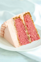 the BEST homemade Strawberry Cake (with strawberry frosting) image