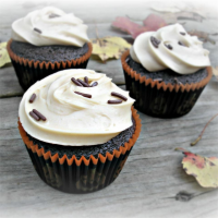 Chocolate Cupcakes with Caramel Frosting Recipe | Allrecipes image