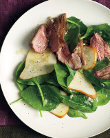 Spinach and Pear Salad with Lamb Recipe | Martha Stewart image