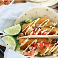 Quick Fish Tacos with Avocado Ranch ... - Let's Dish Recipes image