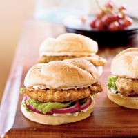 Spicy Chicken sandwiches with Cilantro-Lime Mayo Recipe ... image