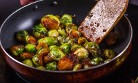 Pan Fried Brussels Sprouts with Balsamic Glaze ... image