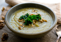 Leek and Turnip Soup With Kale and Walnut Garnish Recipe ... image