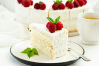 Amazing White Cake With Raspberry Filling And Whipped ... image