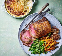 Roast beef sirloin & béarnaise dauphinoise recipe | BBC ... image