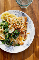 Fish with Crispy Bread Crumbs, Spinach & Onions | Better ... image