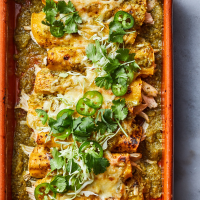 Chicken & Tomatillo Enchiladas Recipe | EatingWell image