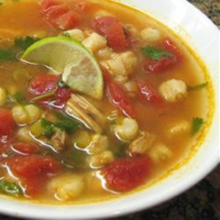 Chicken and Hominy Soup with Lime and Cilantro Recipe ... image