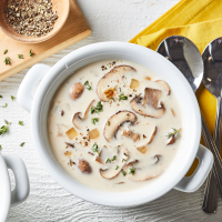 Creamy Cremini Mushroom Soup Recipe | EatingWell image