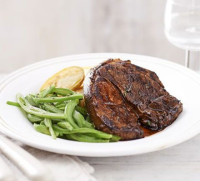 Lamb steaks with crispy potatoes & minted beans recipe ... image