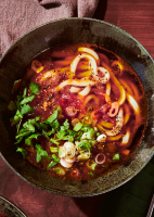 Udon in Buttery Tomato and Soy Broth Recipe | Bon Appétit image