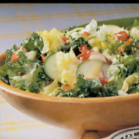 Salad with Egg Dressing Recipe: How to Make It image