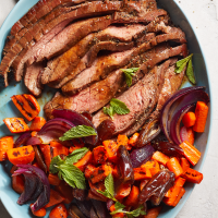 Tamarind-Glazed Flank Steak with Carrots & Dates Recipe ... image