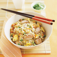 Chicken Fried Rice with Vegetables Recipe | MyRecipes image