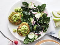 Green Pea Fritters with Avocado Puree | Cooking Light image