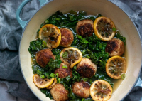 Gluten-Free Chicken Meatballs with Braised Lemon and Kale ... image