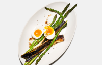 Blackened Leeks with Asparagus and Boiled Eggs Recipe ... image