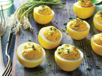 Turmeric-Pickled Deviled Eggs Recipe | Cooking Light image