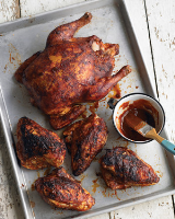 Grilled Whole Chicken with Barbecue Sauce Recipe | Mart… image