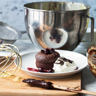 Warm Chocolate Cakes with Mascarpone Cream Recipe - Hosea ... image