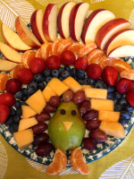 Thanksgiving Turkey-Shaped Fruit Platter Appetizer Recipe ... image