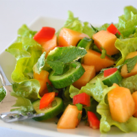 Spinach Cantaloupe Salad with Mint Recipe | Allrecipes image