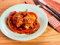 Braised Chicken Thighs with Tomatoes, Peppers and Onions ... image