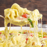Baked Tortellini with Pesto Sauce - theslowroasteditalian.c… image