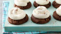 Hot Chocolate Crinkle Cookies with Marshmallow Frosting ... image