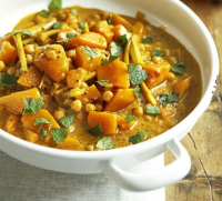 Pumpkin curry with chickpeas recipe | BBC Good Food image