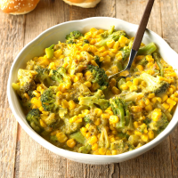 Corn and Broccoli in Cheese Sauce Recipe: How to Make It image