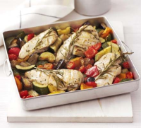 Rosemary chicken with oven-roasted ratatouille recipe ... image