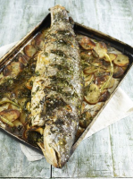 Whole roasted salmon recipe | Jamie Oliver recipes image