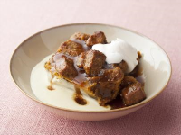 Pumpkin Bread Pudding with Spicy Caramel Apple Sauce an… image