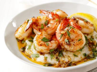 Lemon-Garlic Shrimp and Grits Recipe | Food Network ... image