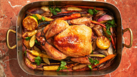 Roast Chicken with Vegetables and Potatoes | Martha Stewart image