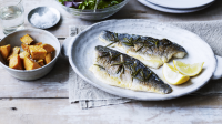 Sea bass fillet with rosemary and lemon recipe - BBC Food image
