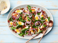 Wilted Spinach Salad with Hot Bacon Dressing Recipe | Food ... image