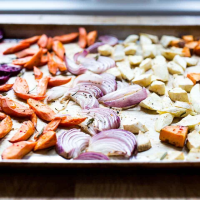 Sheet-Pan Roasted Root Vegetables Recipe | EatingWell image