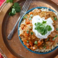 {Slow Cooker} Coconut Curry Chicken Thighs image