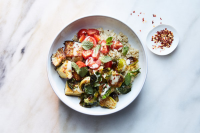 Quinoa Bowl With Crispy Brussels Sprouts, Eggplant and … image