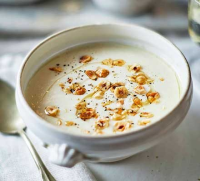 Celeriac, hazelnut & truffle soup recipe | BBC Good Food image