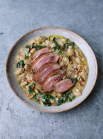 Pan-fried duck breast with creamy white beans | Jamie ... image