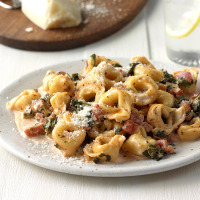 Tortellini with Tomato Spinach Cream Sauce Recipe: How to ... image